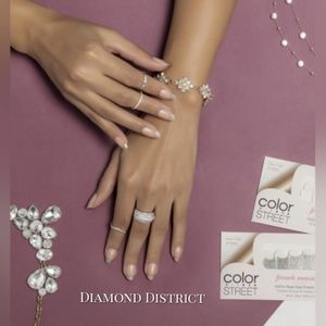 COLOR STREET Diamond District RARE French Manicure Silver Glitter Tips with